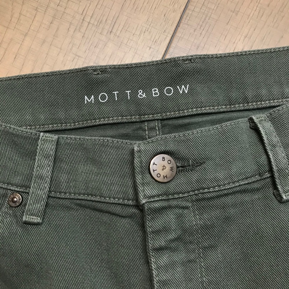 Mott & Bow Jeans Mens Size 35 X 32 Straight Mercer Moss Green Denim Stretch - Picture 4 of 14